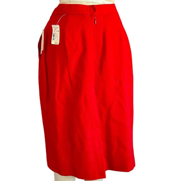 Vintage Evan-Picone Petites Skirt Womens Size 12 Red Wool Pencil NWT - Picture 3 of 8